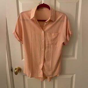 Coral Button Down T-Shirt - Size S